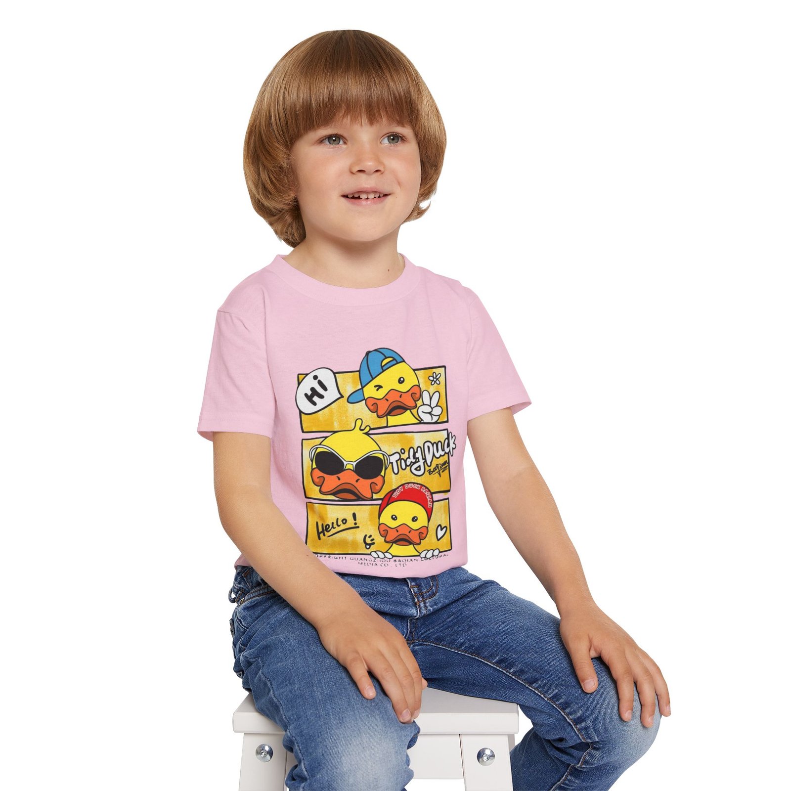 Duck boy's Printed Tshirt(Baby pink) - Image 2