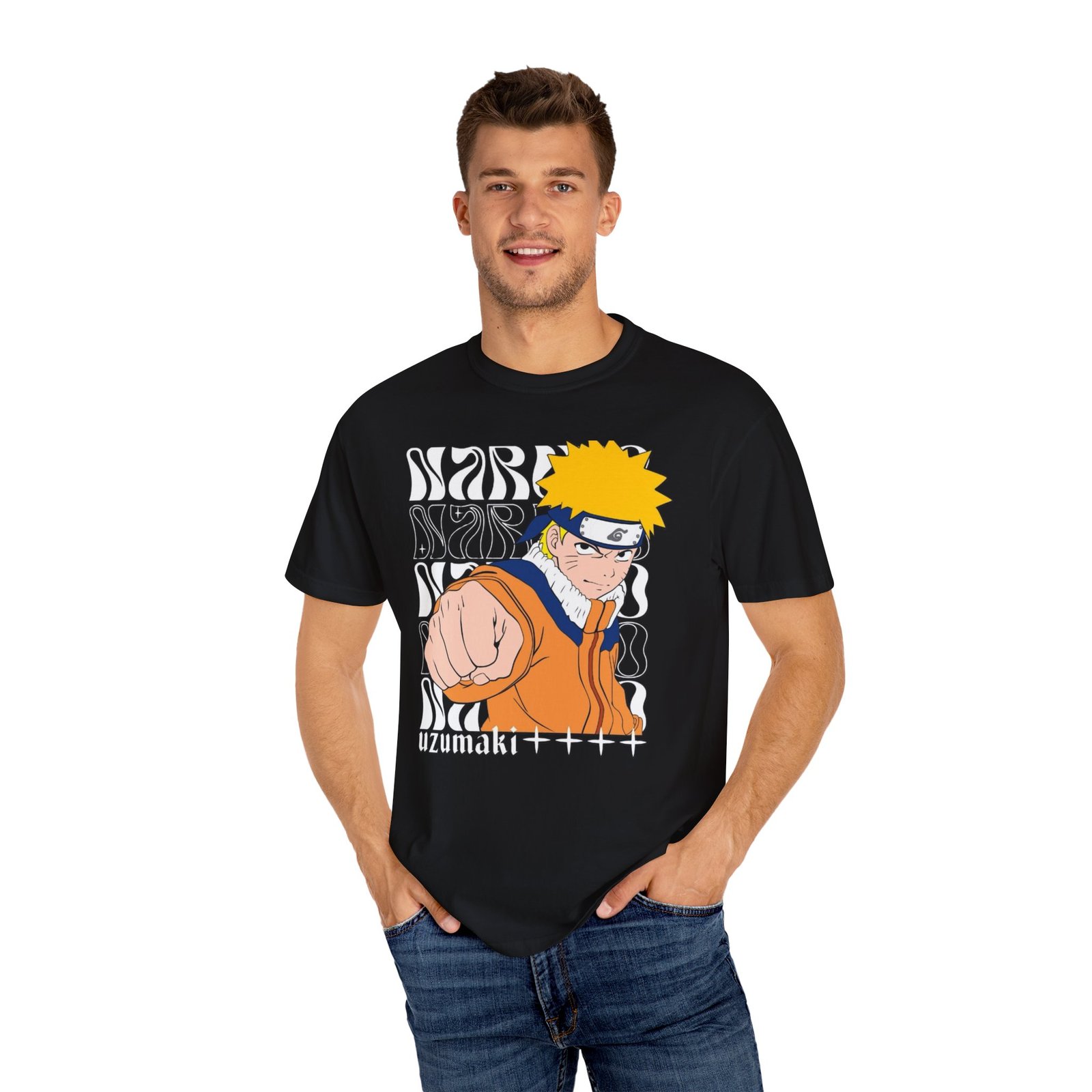 Men's Regular Naruto Printed CottonT-Shirt