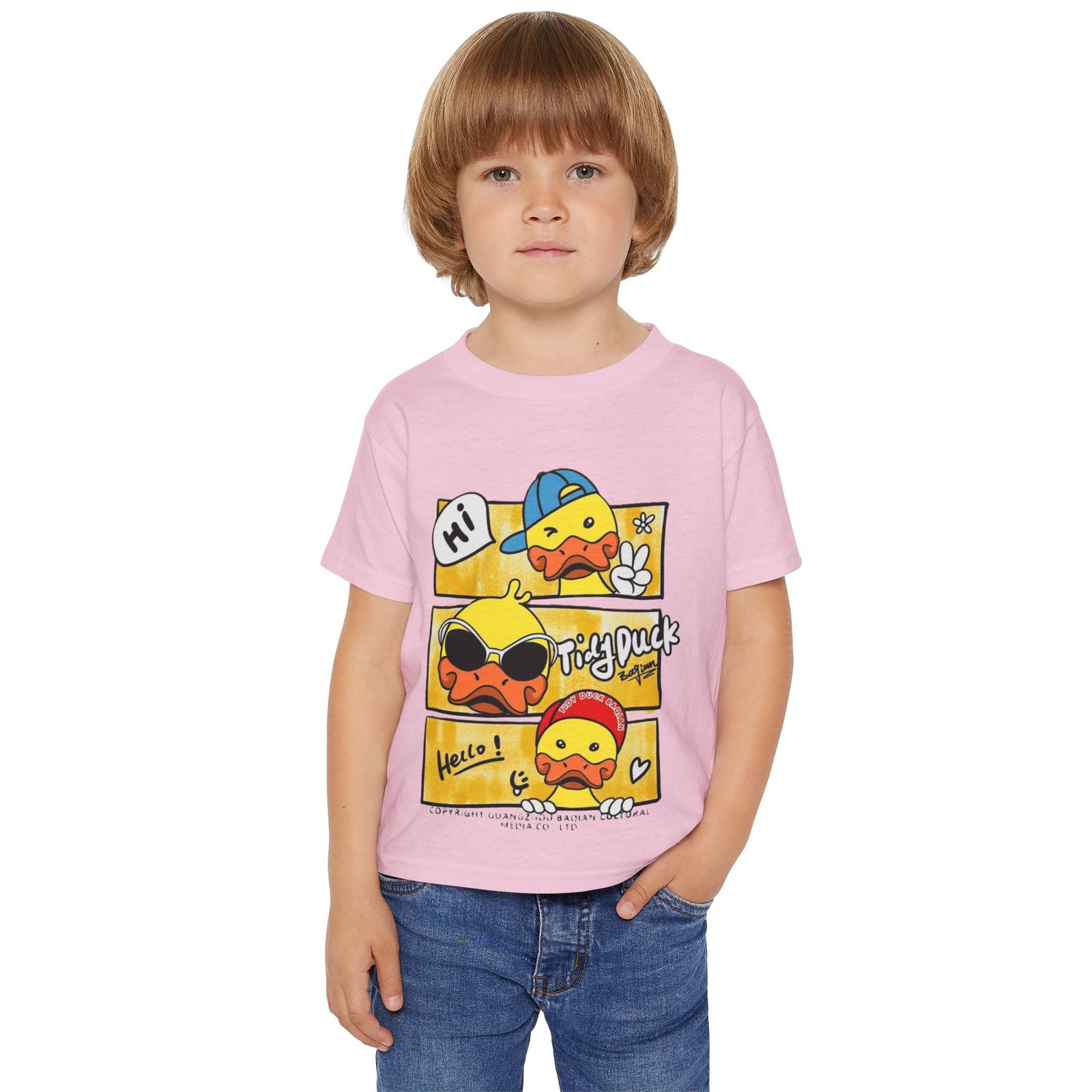 Duck boy's Printed Tshirt(Baby pink)