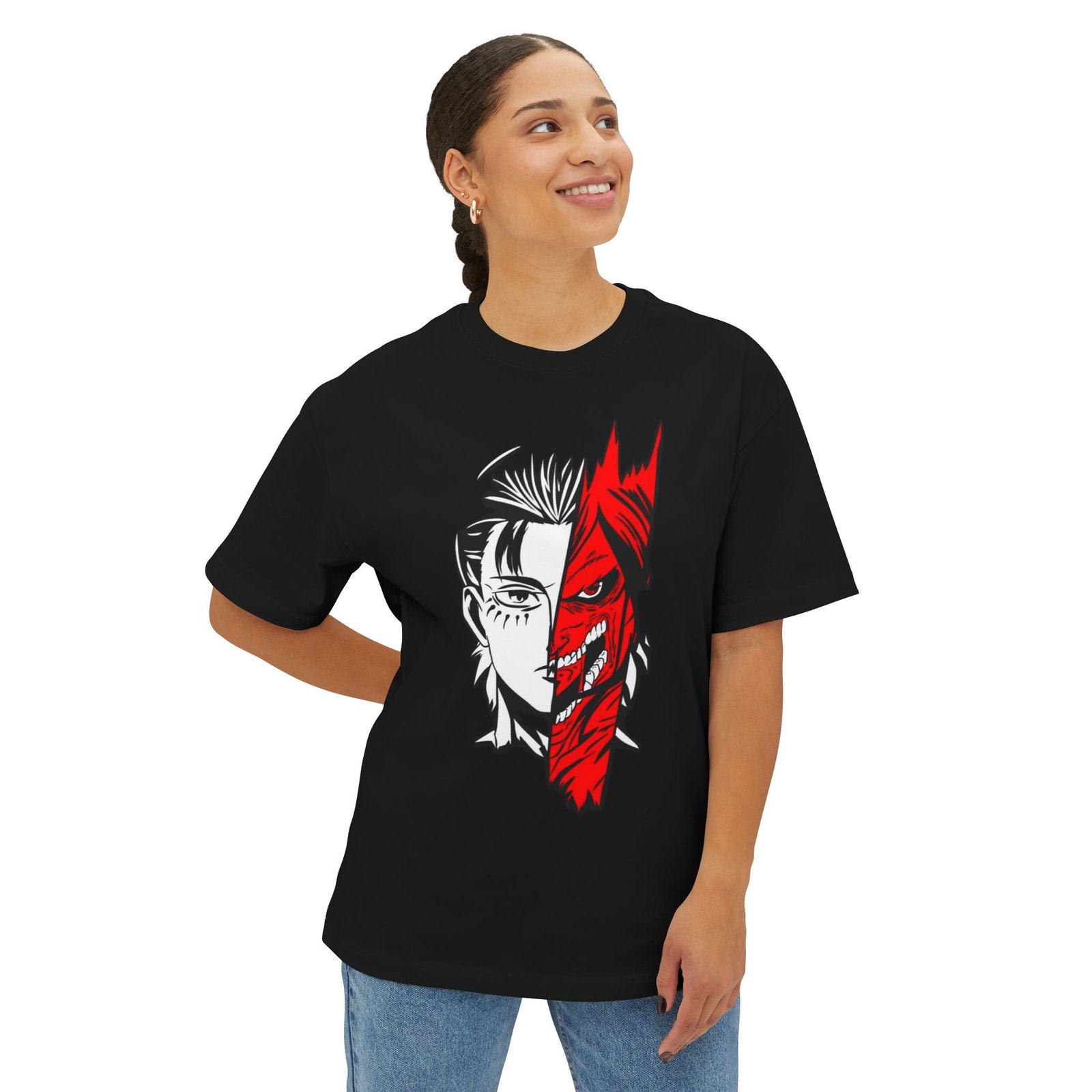 attack on titan women's premium oversized Tshirt