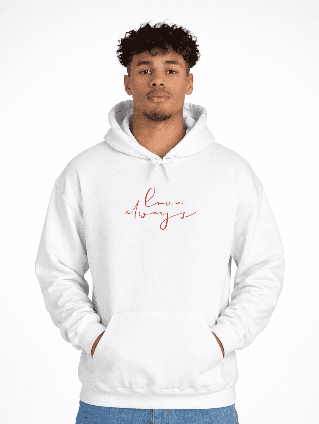 love white dropshoulder hoodie