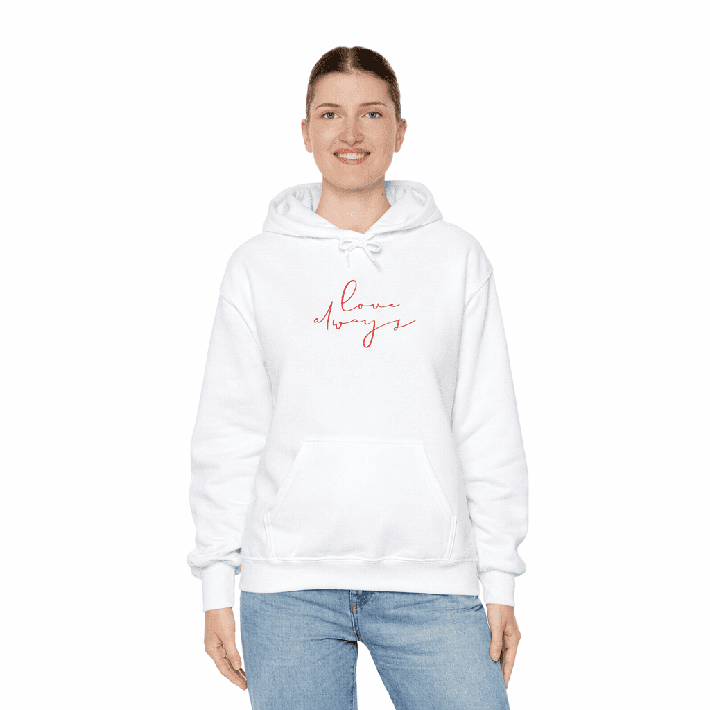 love white dropshoulder hoodie